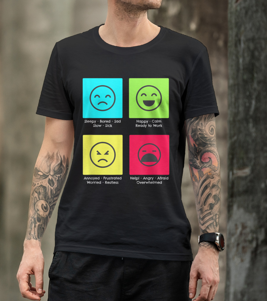 Self Regulation Mood Adults With Autism Sleepy Happy Annoyed Help Overwhelmed T-Shirt