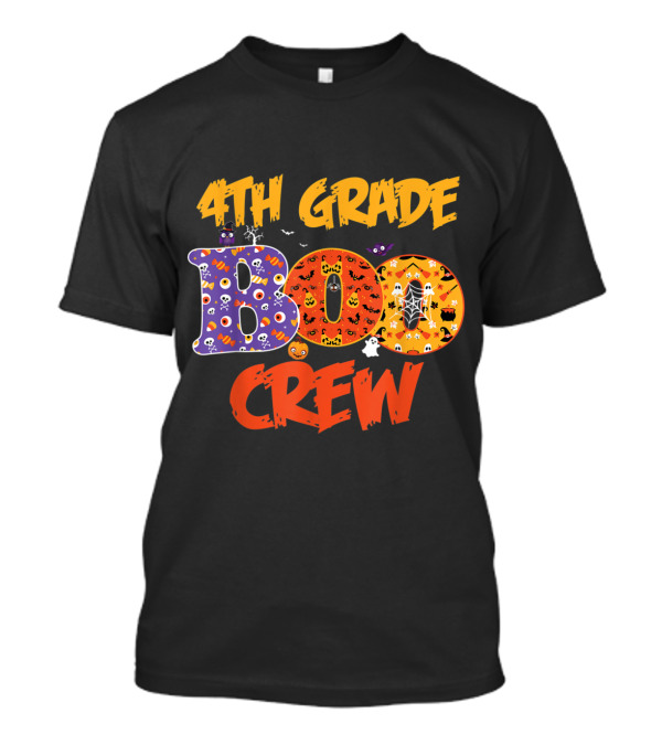 4th Grade Boo Crew Teacher Halloween Ghosts Spiderwebs T-Shirt