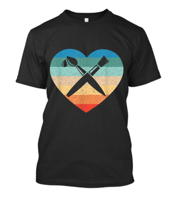 Artist Teacher Heart Palette Brush T-Shirt