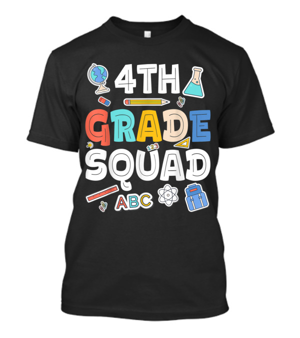 4th Grade Squad Graduation ABC Science Icons T-Shirt