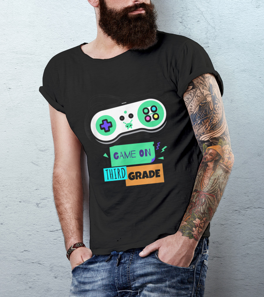 Game On Third Grade First Day Of 3rd Grade Back To School Controller T-Shirt