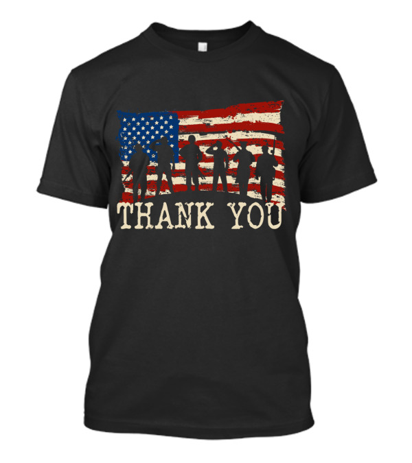 American Flag Thank You Veterans T-Shirt