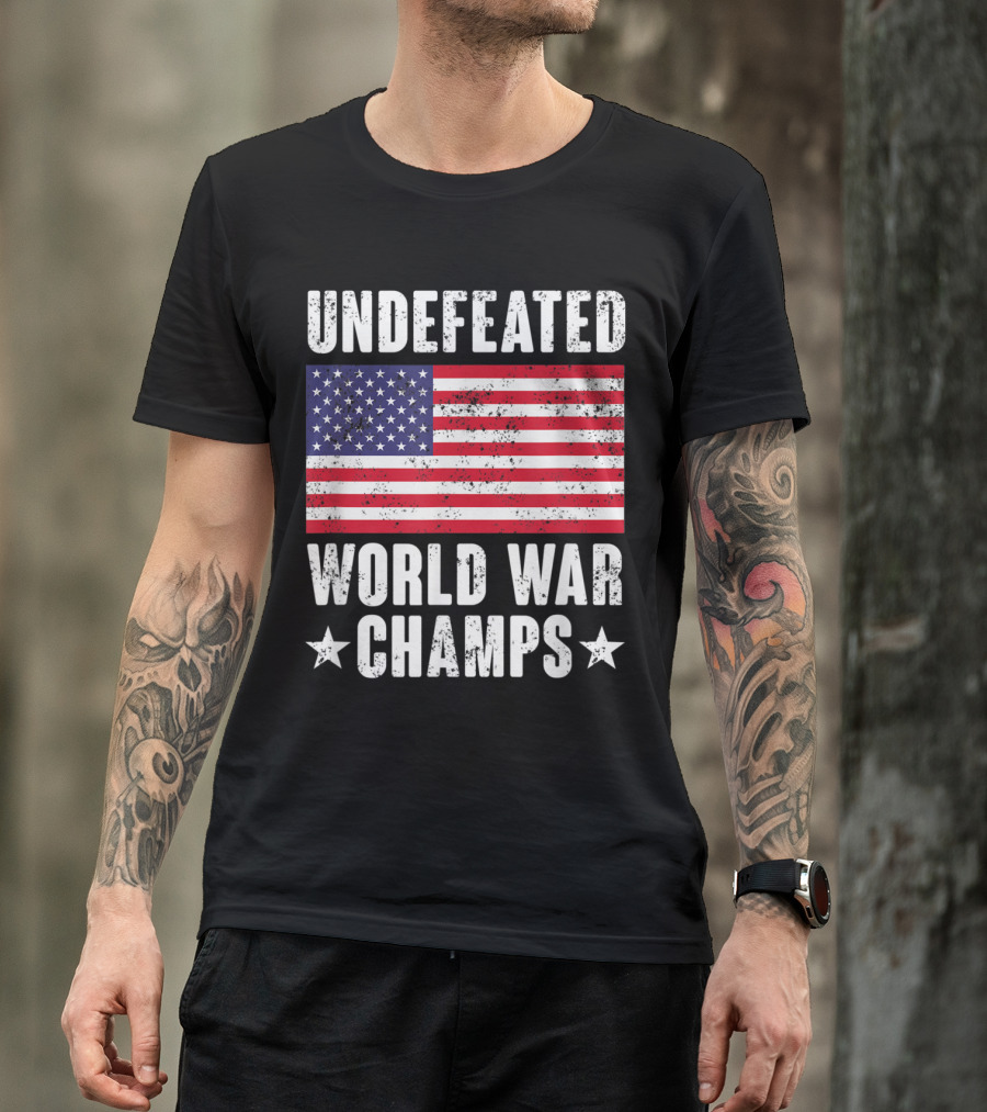 Undefeated World War Champs American Flag T-Shirt