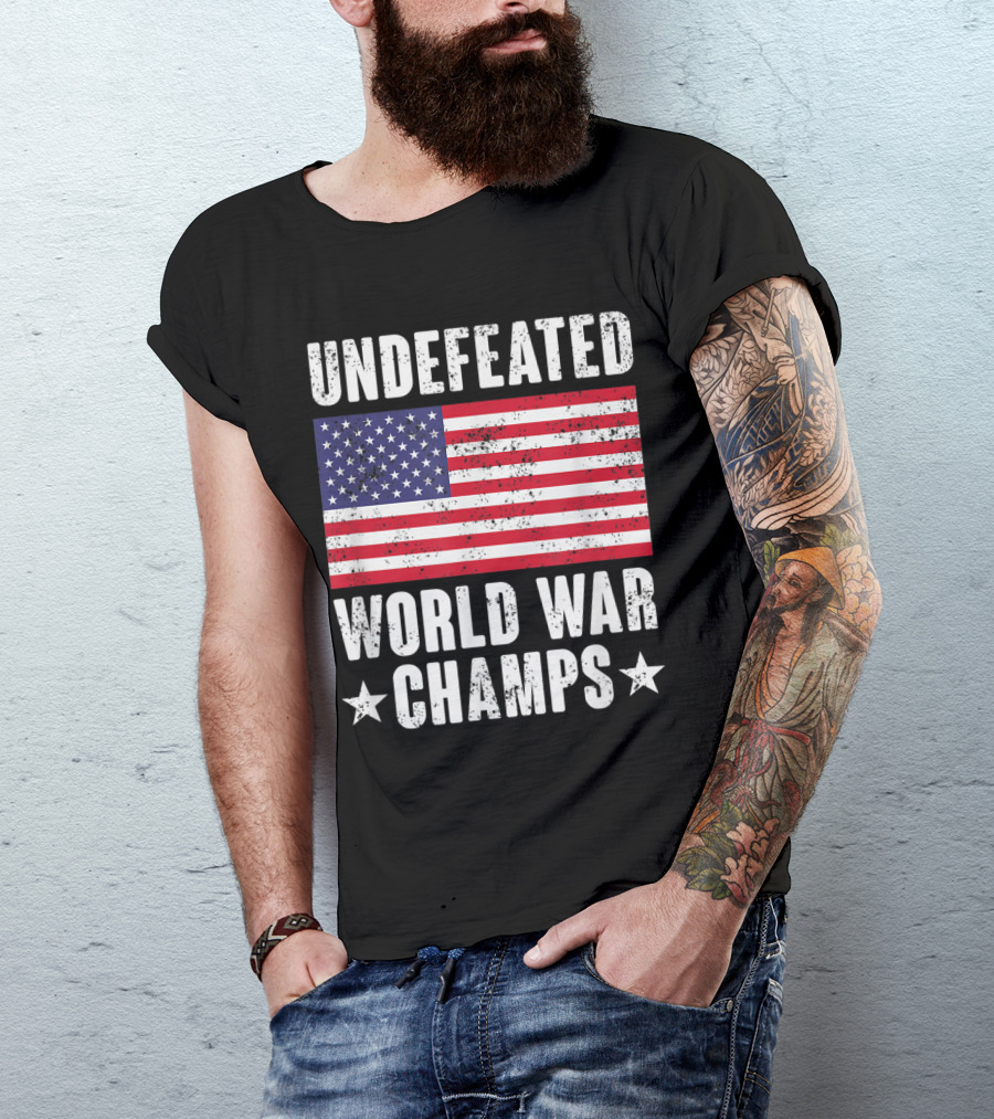 Undefeated World War Champs American Flag T-Shirt