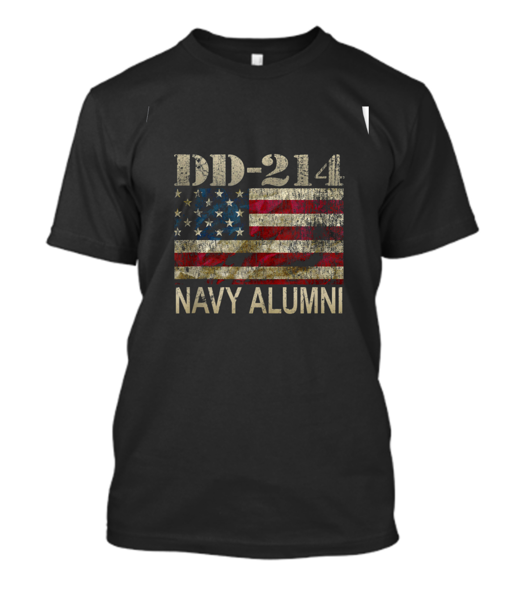 DD-214 Navy Alumni Vintage American Flag T-Shirt