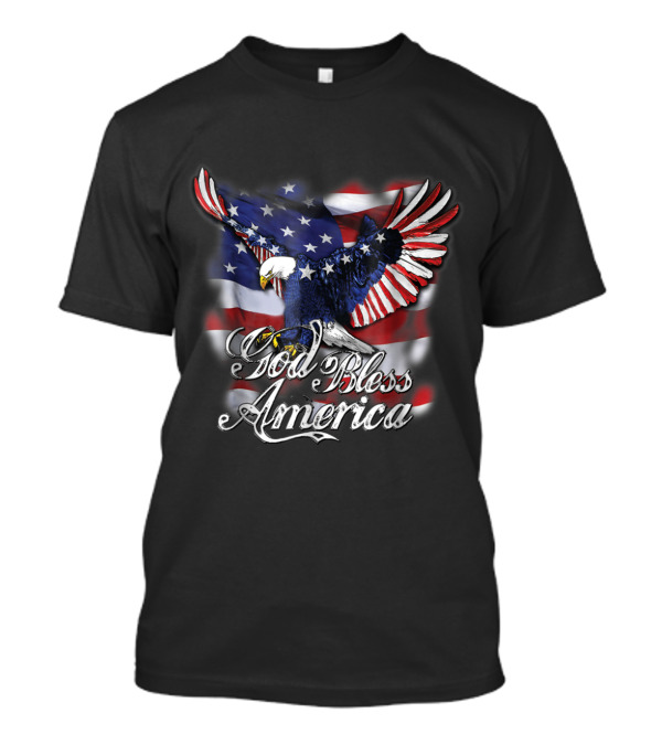 God Bless America Eagle With American Flag Wings T-Shirt