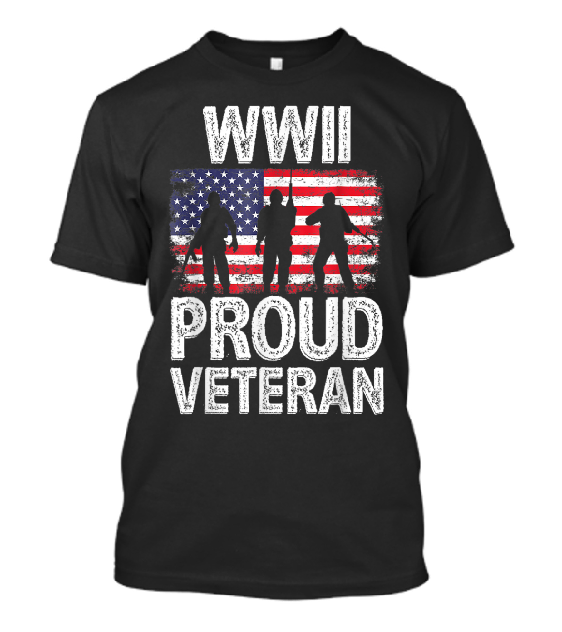 WWII Proud Veteran American Flag T-Shirt