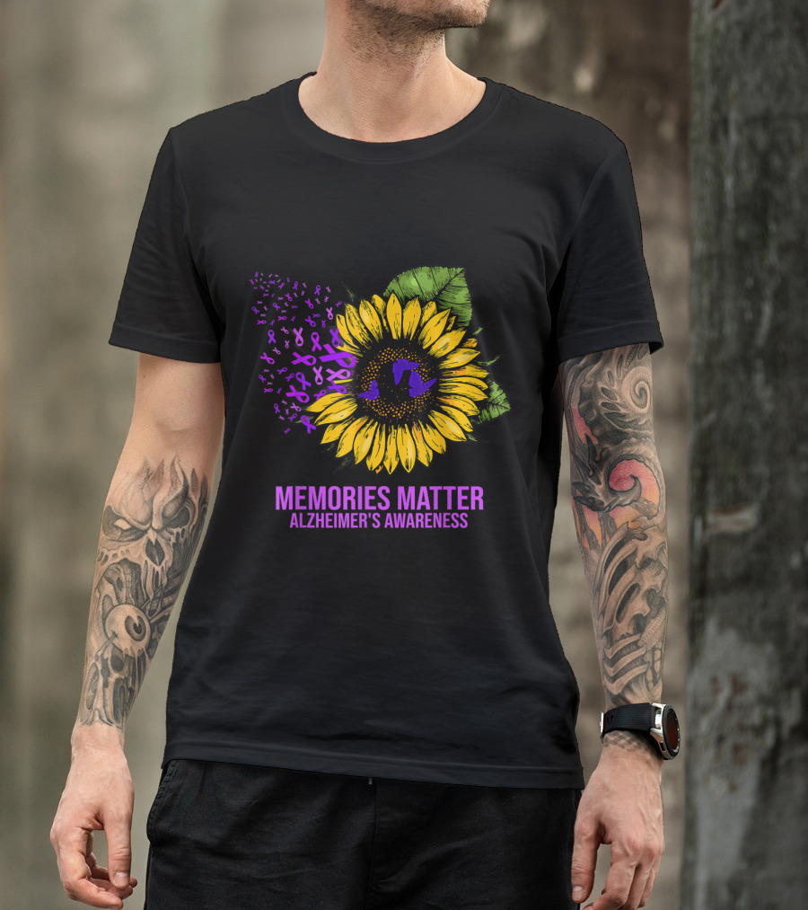 Memories Matter Alzheimer's Awareness Sunflower Support END ALZ Costume T-Shirt