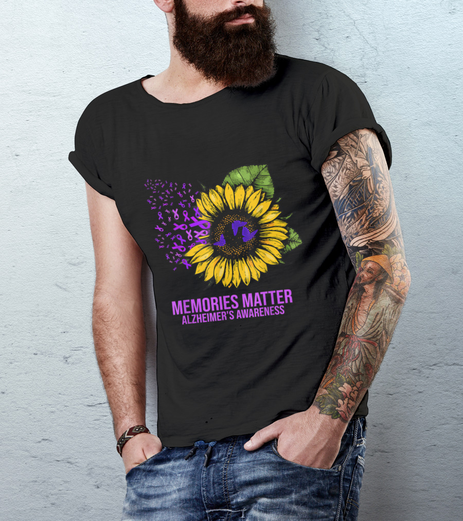 Memories Matter Alzheimer's Awareness Sunflower Support END ALZ Costume T-Shirt