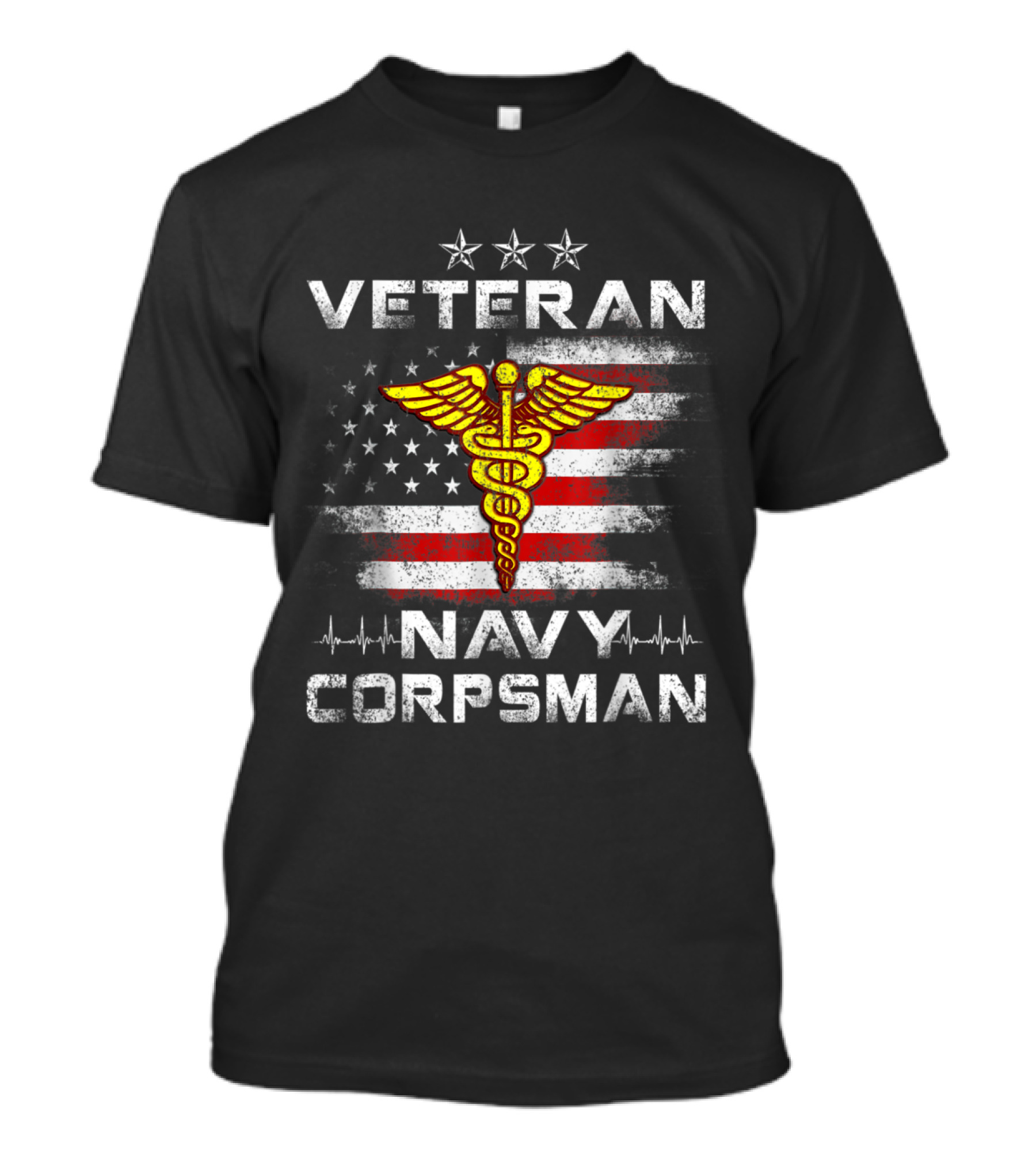 Veteran Navy Corpsman American Flag Patriotic T-Shirt