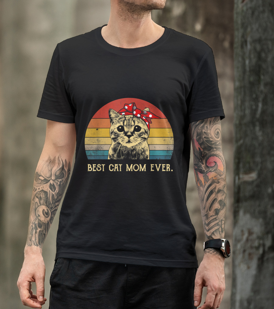 Best Cat Mom Ever Vintage Mother's Day Gifts T-Shirt