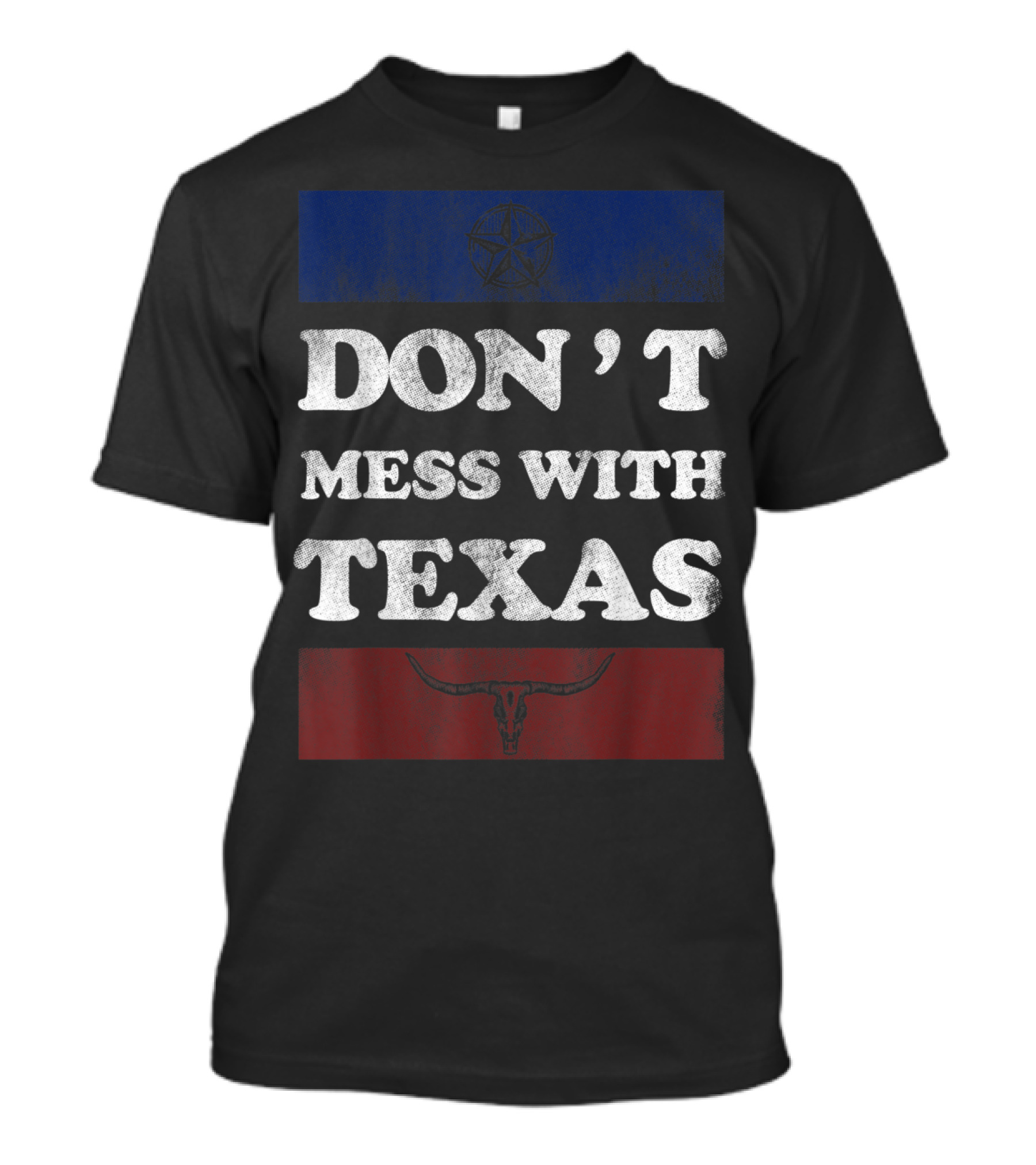 Don't Mess With Texas Lone Star Longhorn Vintage T-Shirt