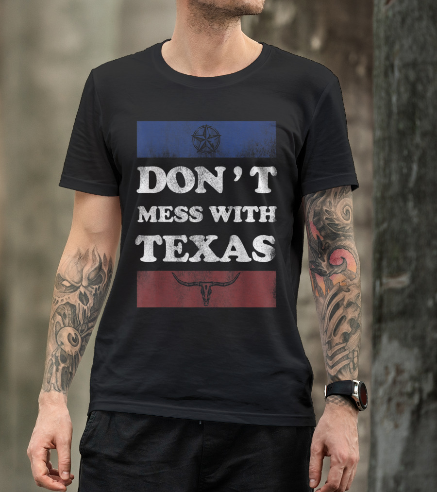 Don't Mess With Texas Lone Star Longhorn Vintage T-Shirt