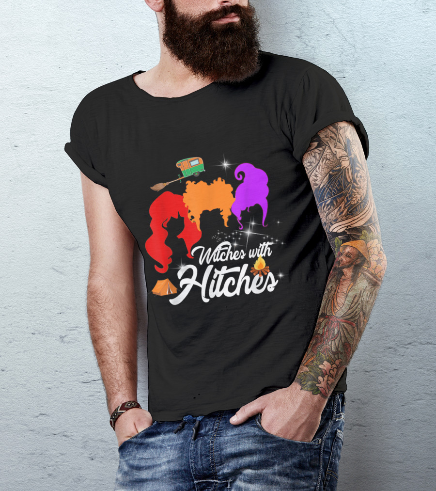 Witches With Hitches Halloween Camper Inspired Costume With Colorful Hair T-Shirt