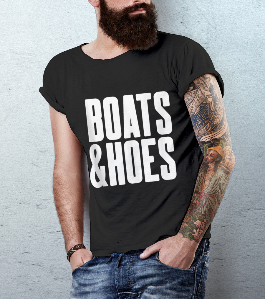 Boats And Hoes Trendy Ship Captain Summer Fun T-Shirt