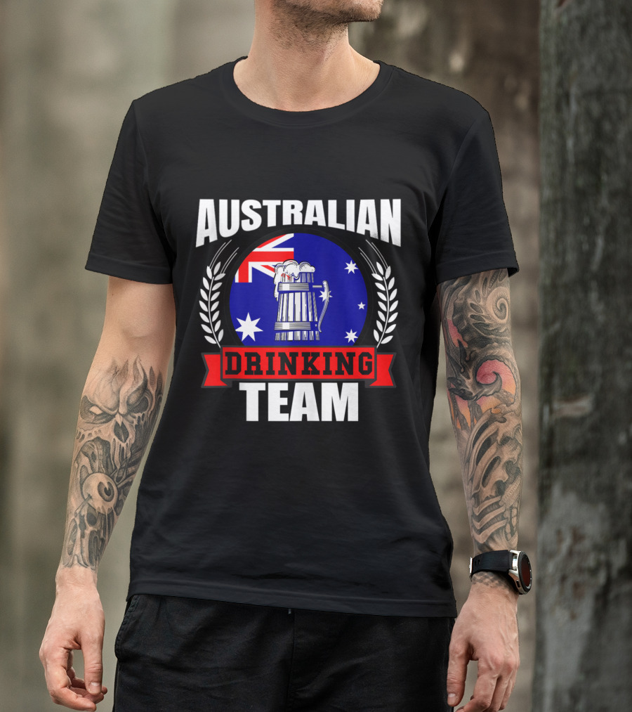 Australian Drinking Team Flag Beer Humor T-Shirt