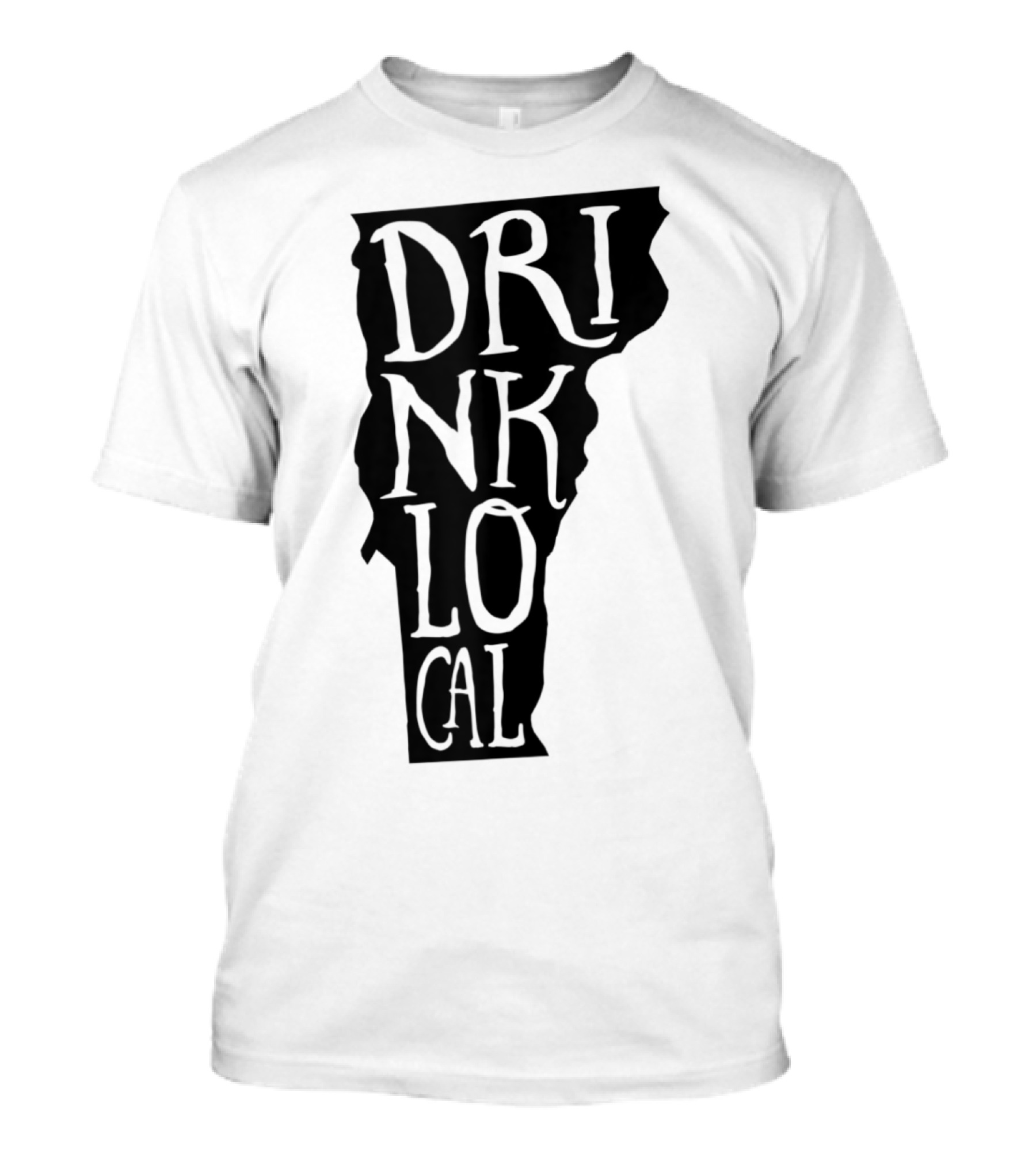 Drink Local Vermont State Outline Craft Beer T-Shirt