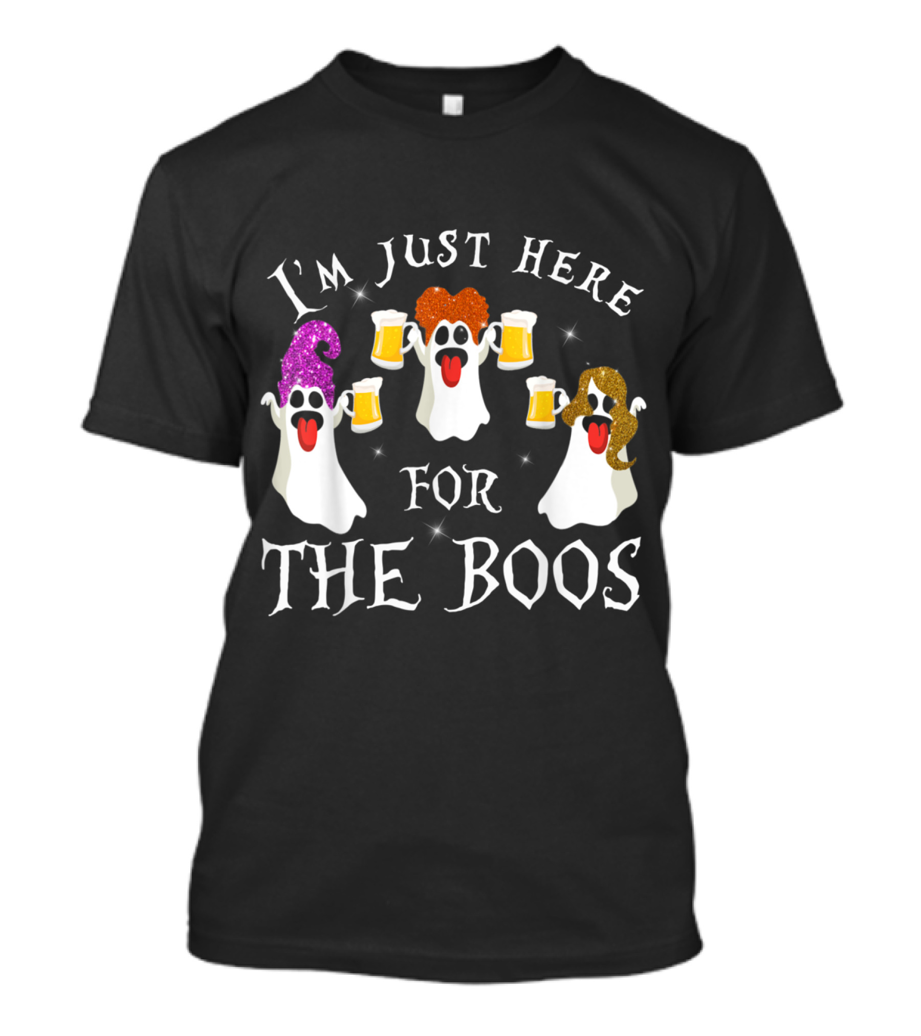 I'm Just Here For The Boos Halloween Ghosts With Beers T-Shirt