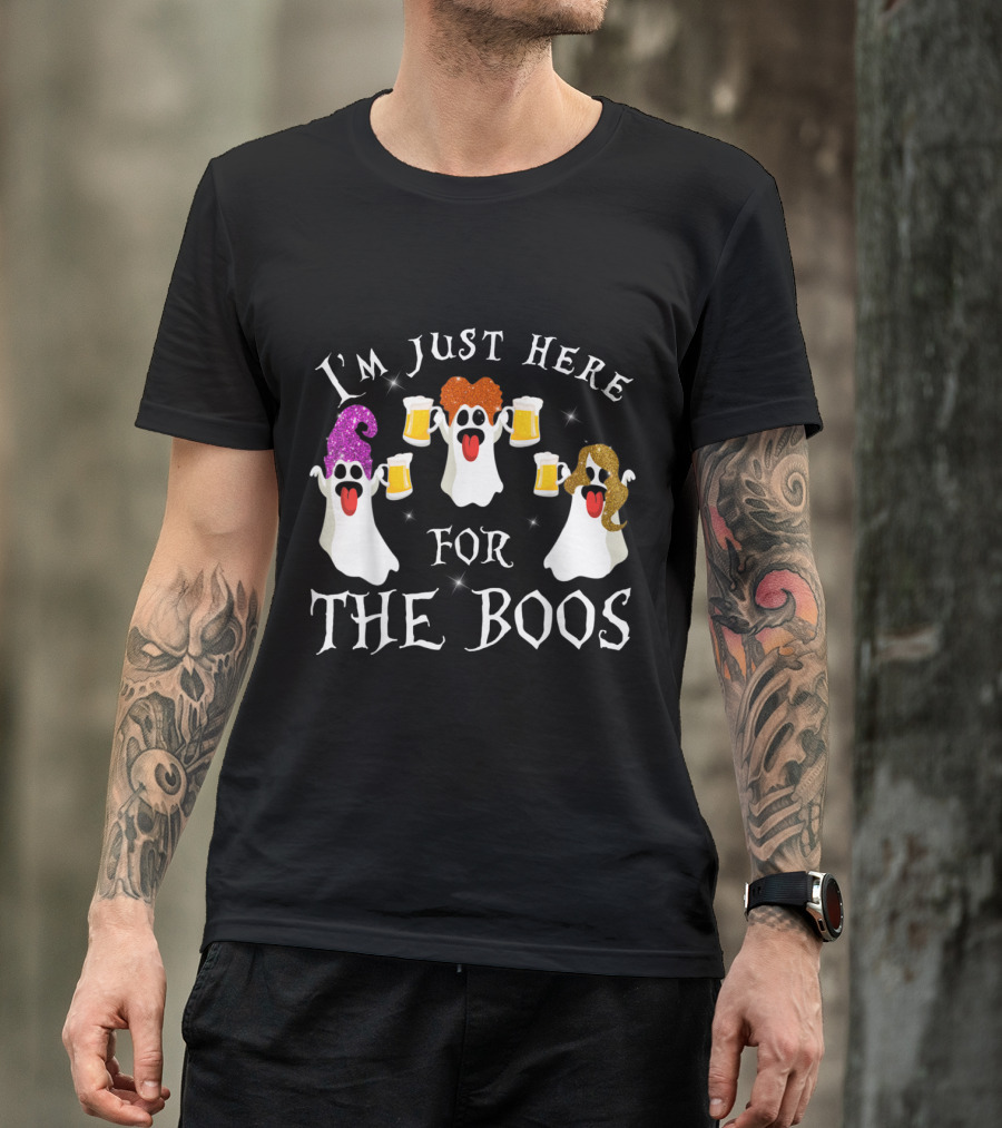 I'm Just Here For The Boos Halloween Ghosts With Beers T-Shirt