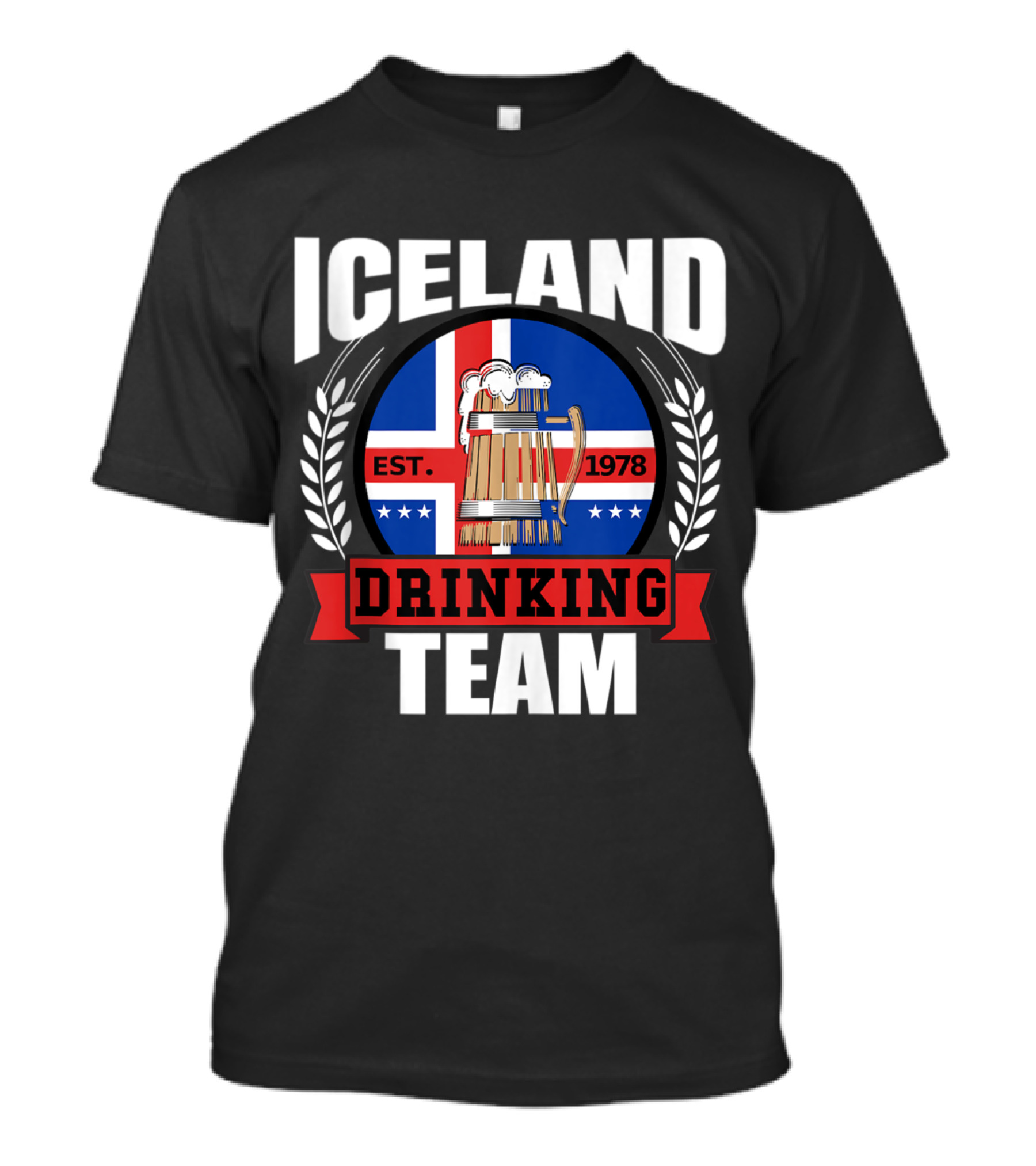 Iceland Drinking Team Est. 1978 Funny Icelandic Flag Beer Party T-Shirt