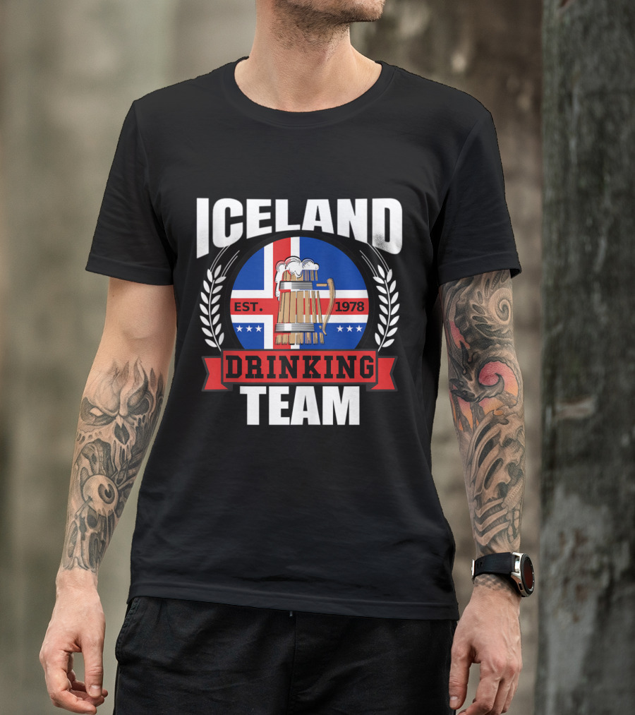 Iceland Drinking Team Est. 1978 Funny Icelandic Flag Beer Party T-Shirt