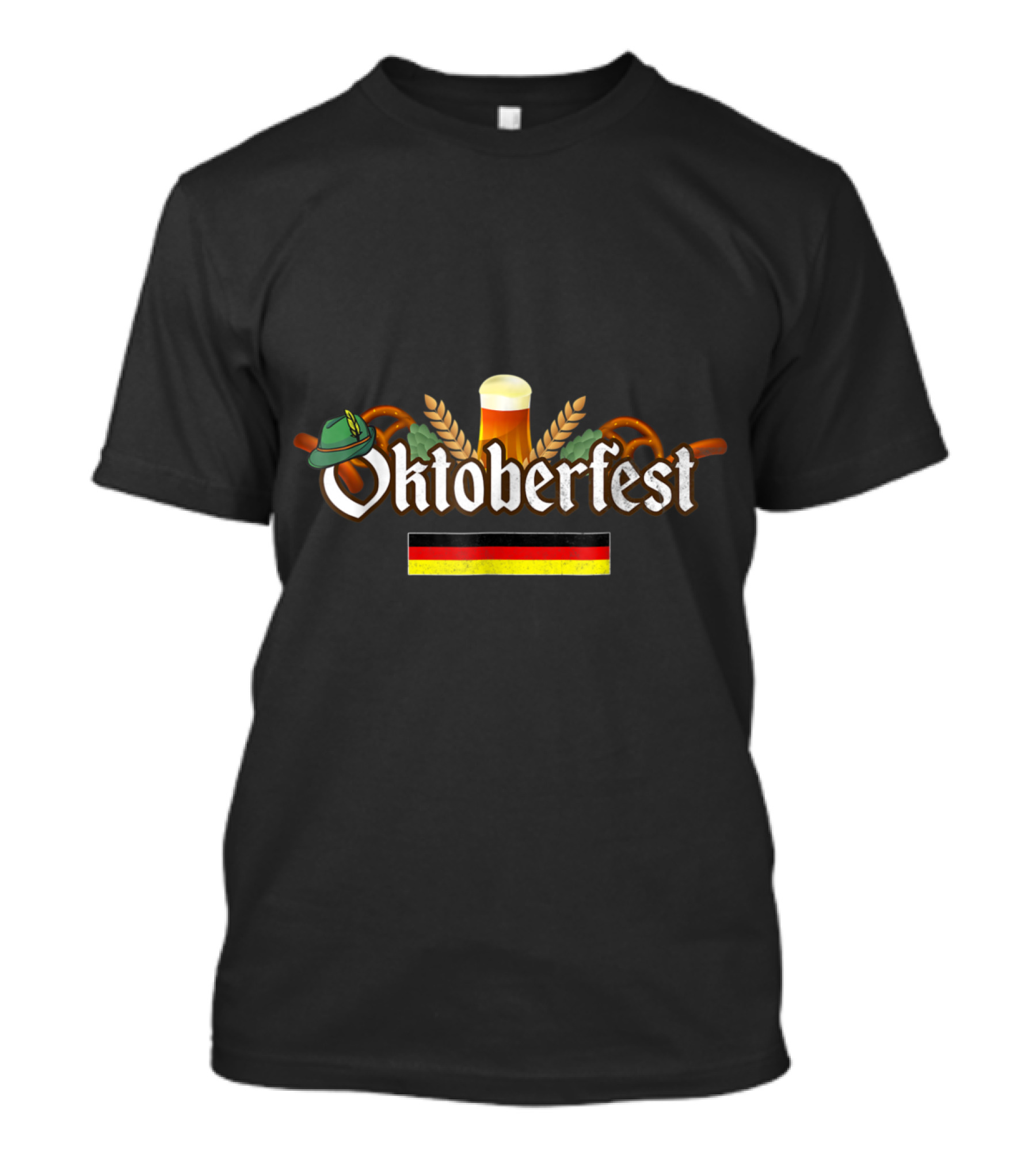 Oktoberfest Germany Beer Oktoberfest Party Hat Pretzels Flag T-Shirt