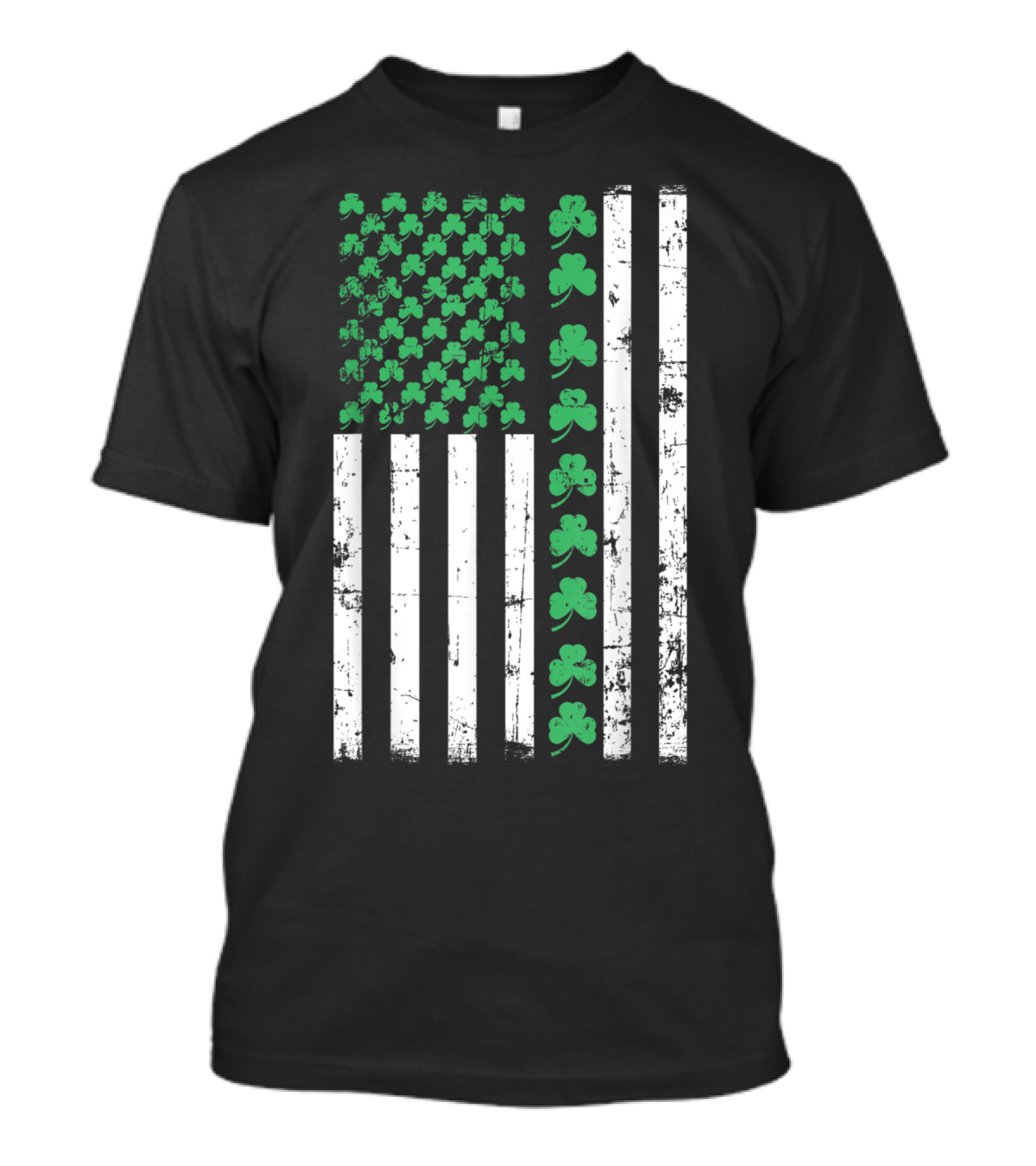 Vintage Irish American Flag St Patricks Day Lucky Shamrocks T-Shirt