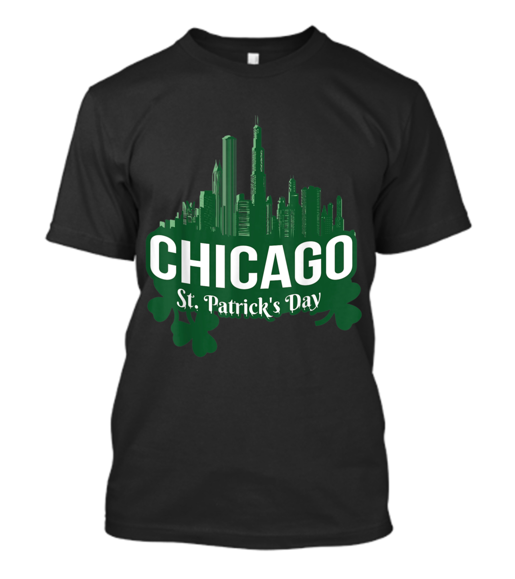 Chicago St. Patrick's Day Shamrock Irish Skyline T-Shirt
