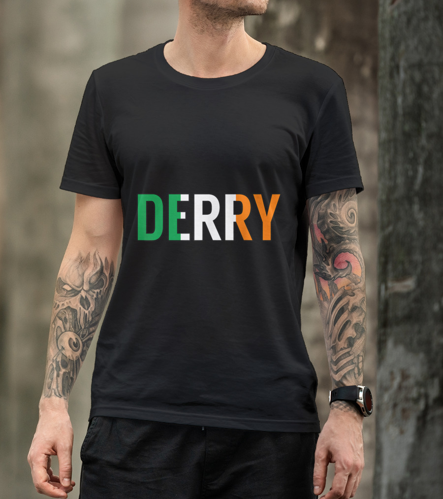 Derry Irish Republic Tricolor Irish Flag Colors T-Shirt