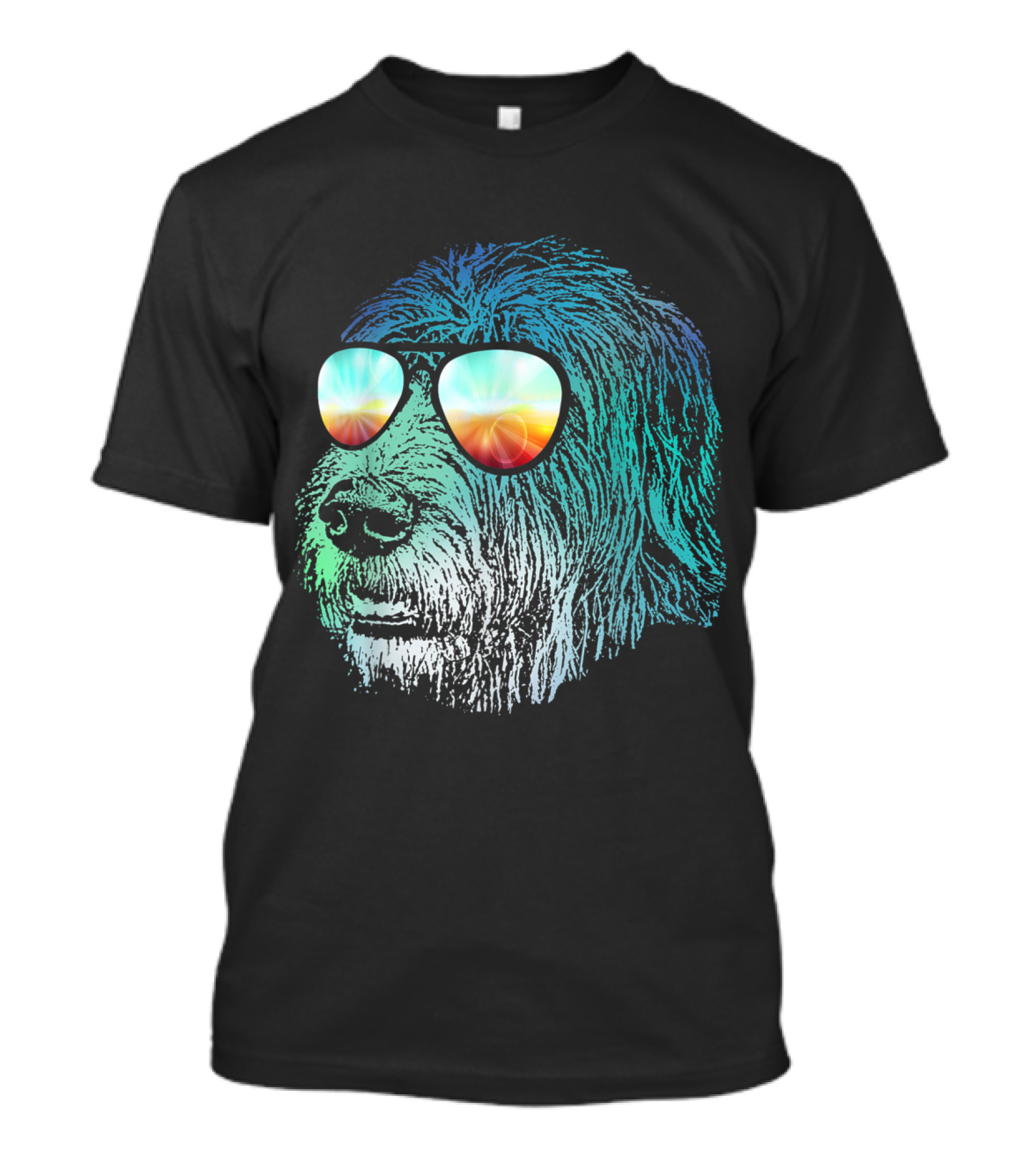 Disco Groovy Irish Wolfhound Dog With Colorful Sunglasses T-Shirt