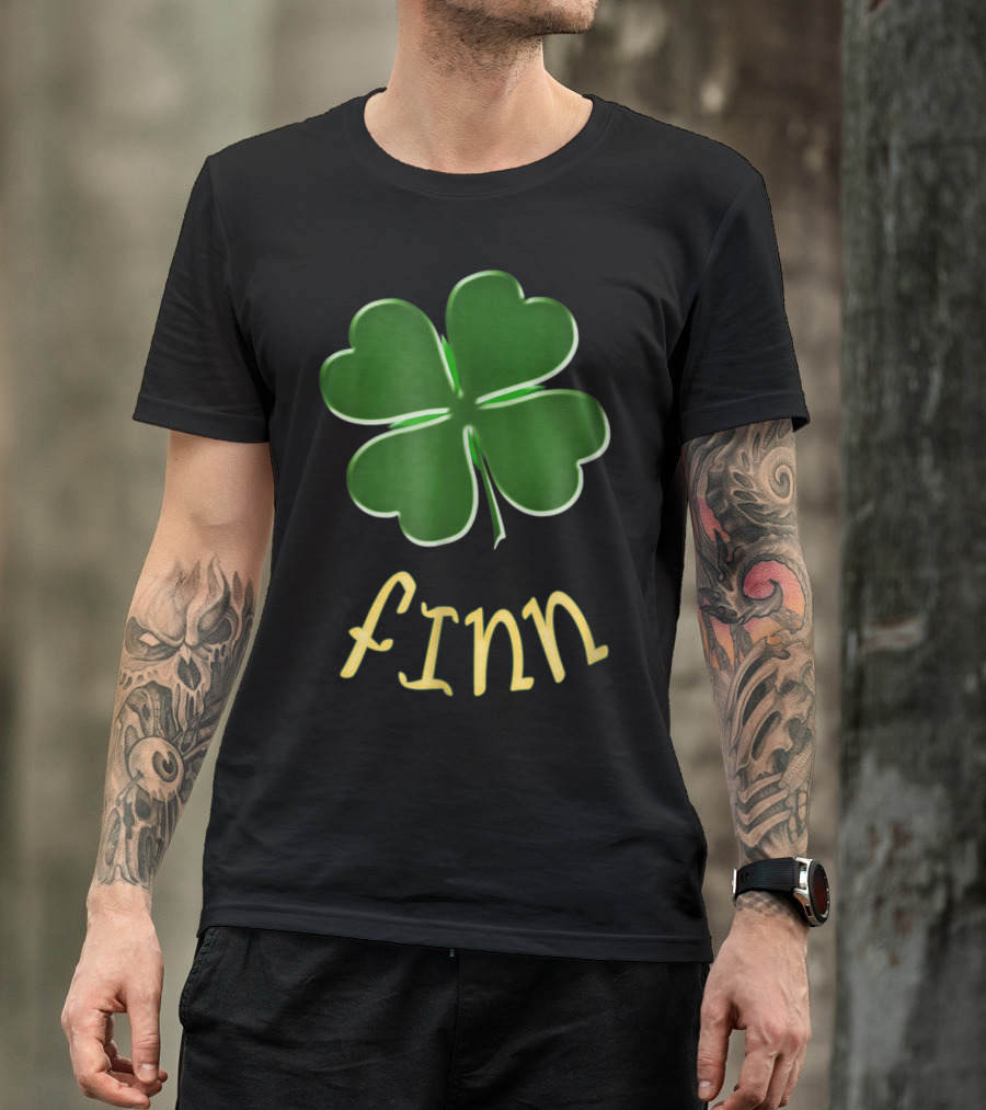 Finn Irish Name Four-Leaf Clover St Patrick's Day T-Shirt