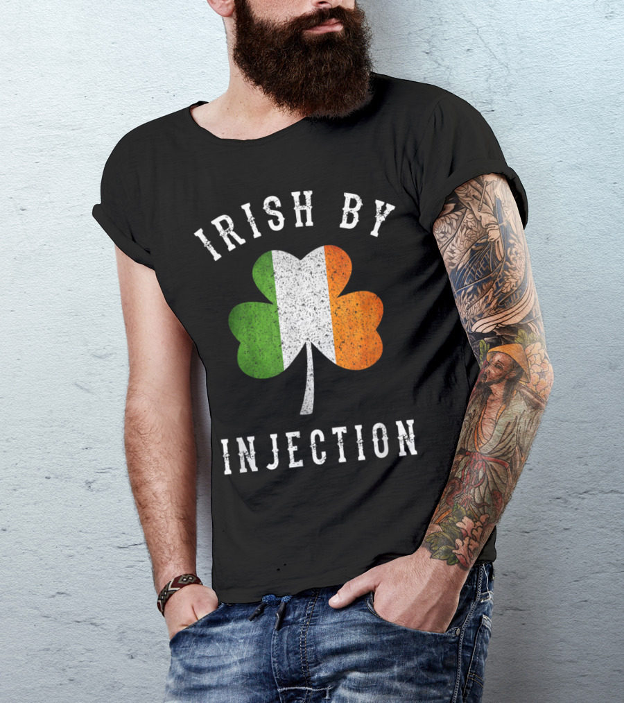 Irish By Injection Shamrock Flag T-Shirt