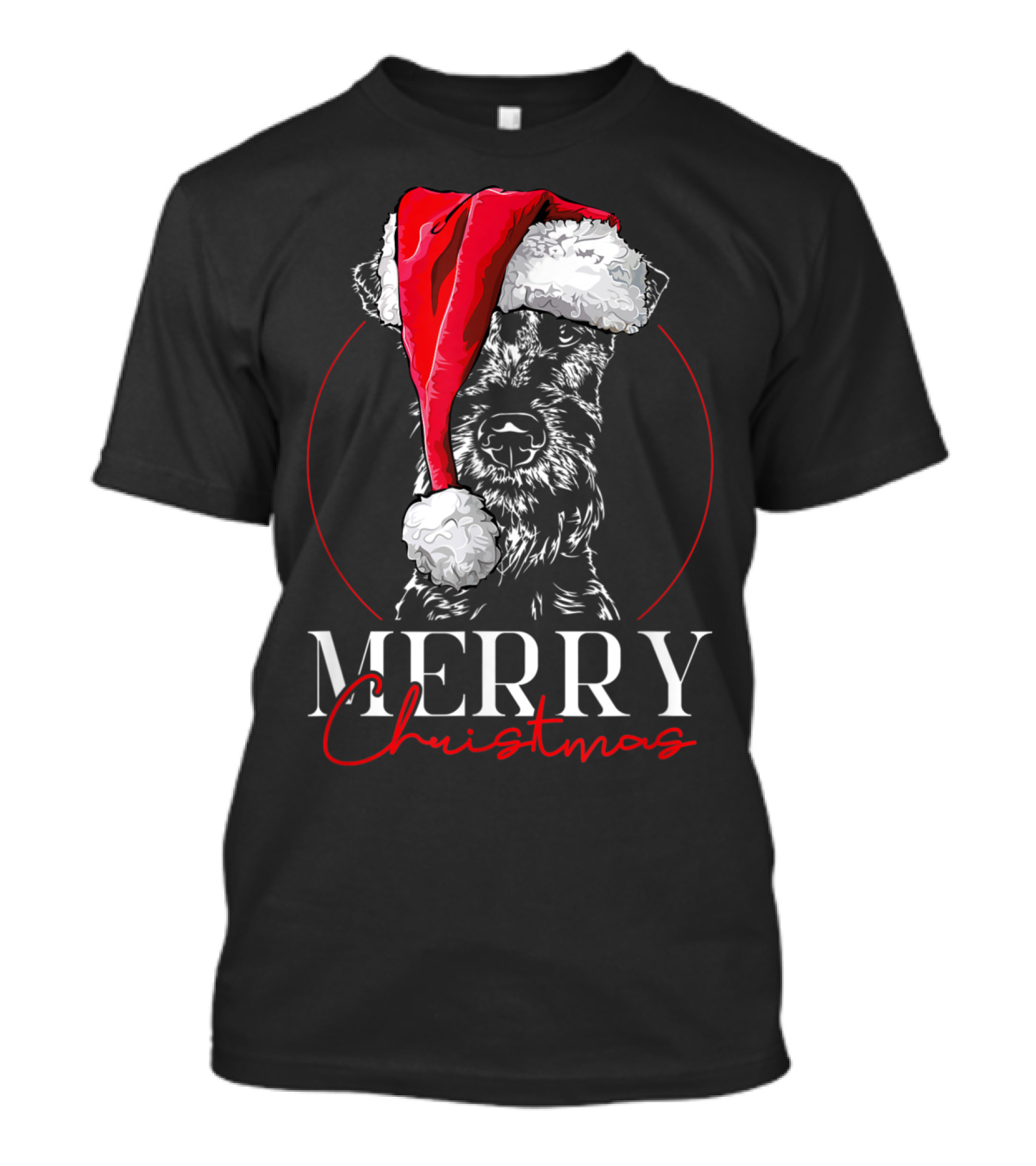 Merry Christmas Funny Santa Irish Terrier Dog T-Shirt