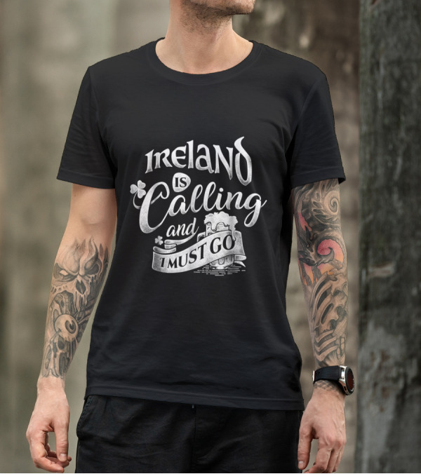 Ireland Is Calling And I Must Go Irish Shamrock Beer Mug T-Shirt
