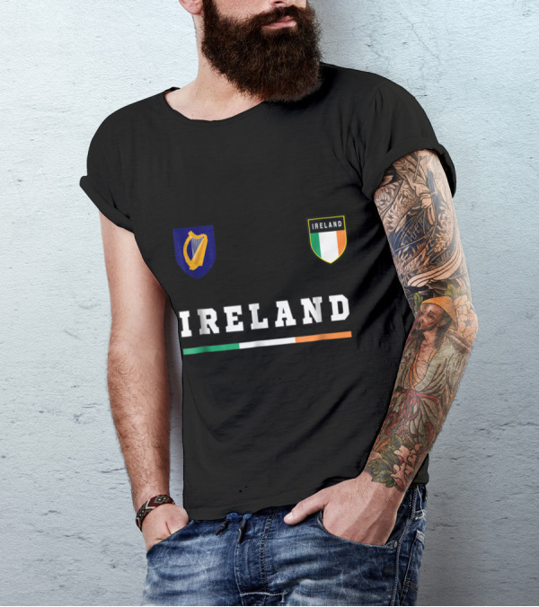 Ireland Harp Emblem Soccer Jersey Dublin Flag T-Shirt