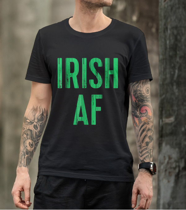 Irish AF Vintage St. Patrick's Day Bold Green T-Shirt