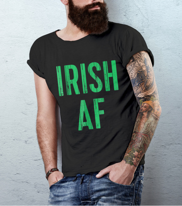 Irish AF Vintage St. Patrick's Day Bold Green T-Shirt