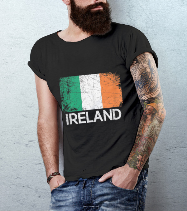 Ireland Vintage Style Distressed Irish Flag T-Shirt