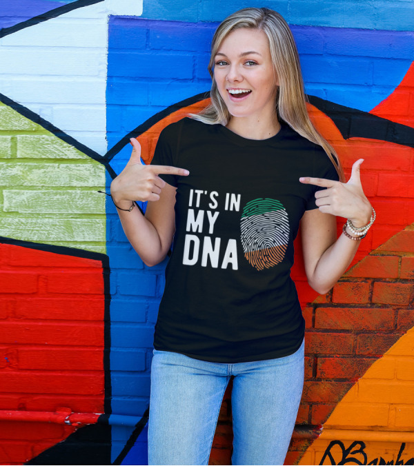 It's In My DNA Ireland Flag Fingerprint Irish Heritage T-Shirt