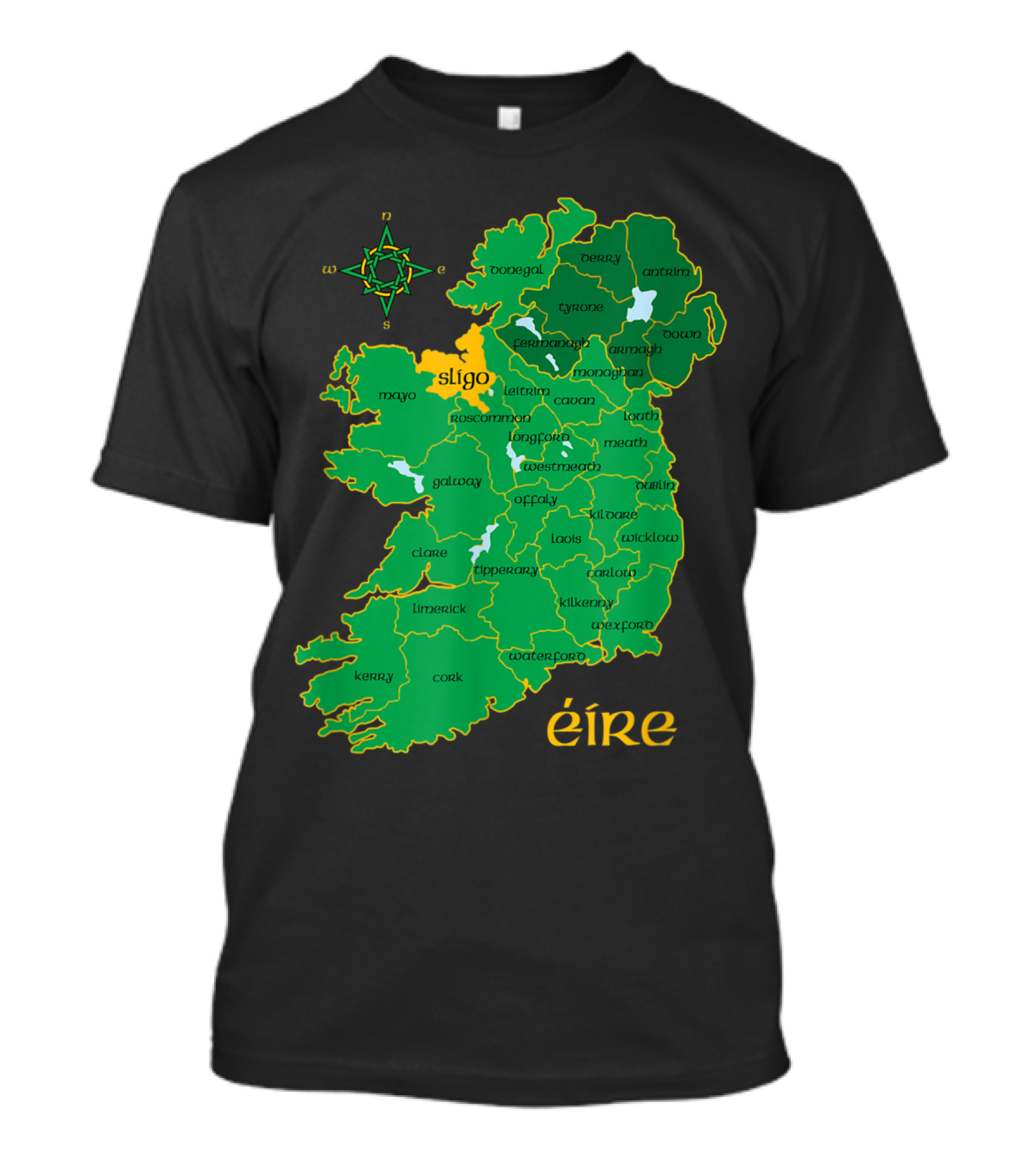 Sligo Ireland Map Éire Irish County Travel T-Shirt