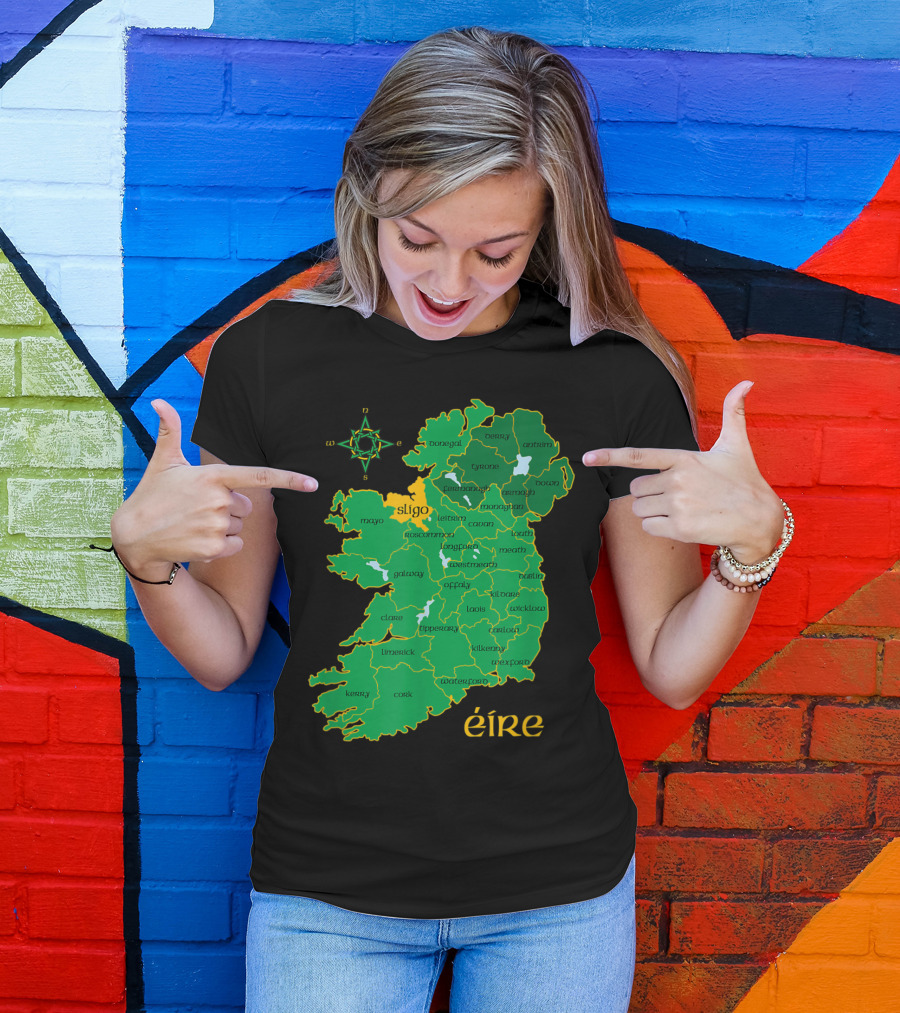 Sligo Ireland Map Éire Irish County Travel T-Shirt