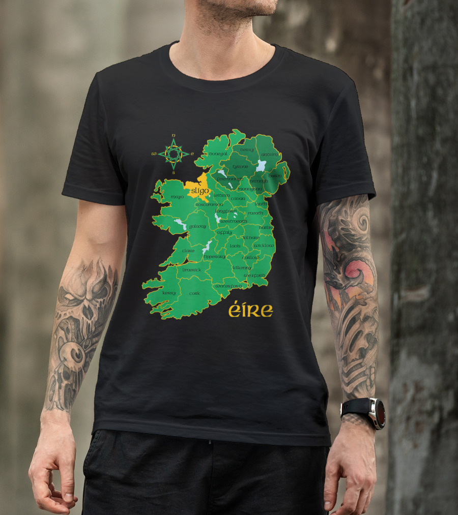 Sligo Ireland Map Éire Irish County Travel T-Shirt