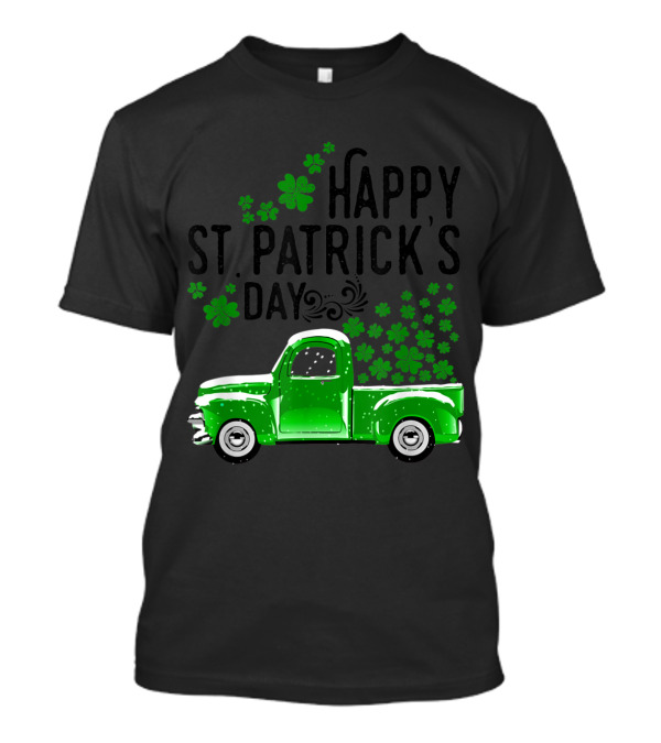 Happy St. Patrick's Day Vintage Green Truck With Shamrocks T-Shirt