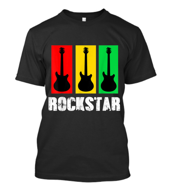 Rockstar Kids Vintage Guitar Red Yellow Green Trio T-Shirt