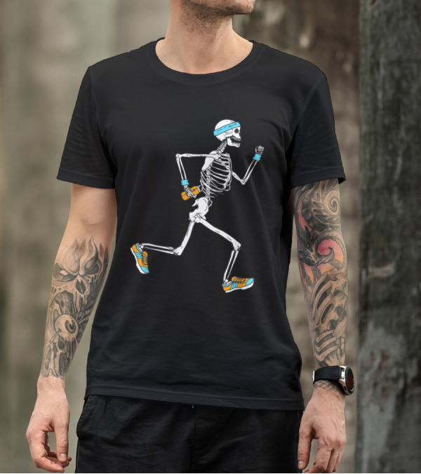 Skeleton Jogging Athletic Shoes Headband Fitness T-Shirt