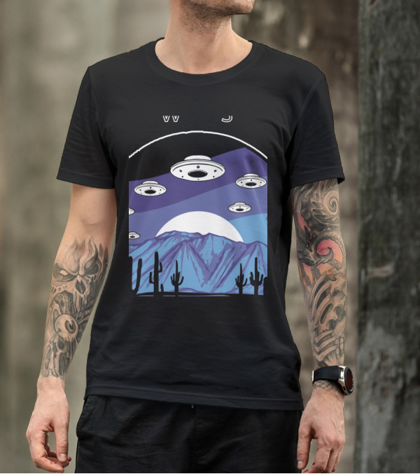 Shane Dawson UFO Armada Over Desert Mountains T-Shirt