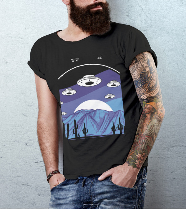 Shane Dawson UFO Armada Over Desert Mountains T-Shirt