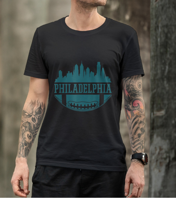 Philadelphia Football Philly Skyline Vintage Eagle T-Shirt