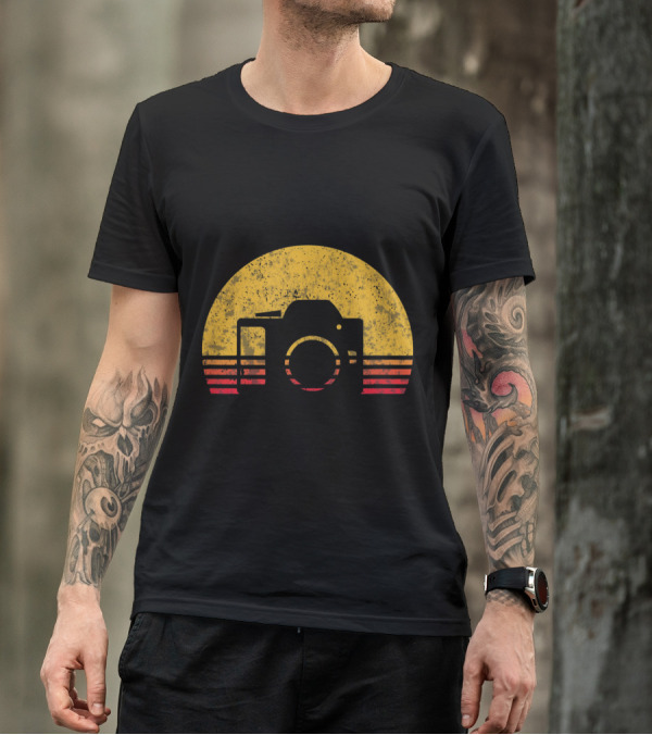 Vintage Sunset Camera Retro Photography T-Shirt