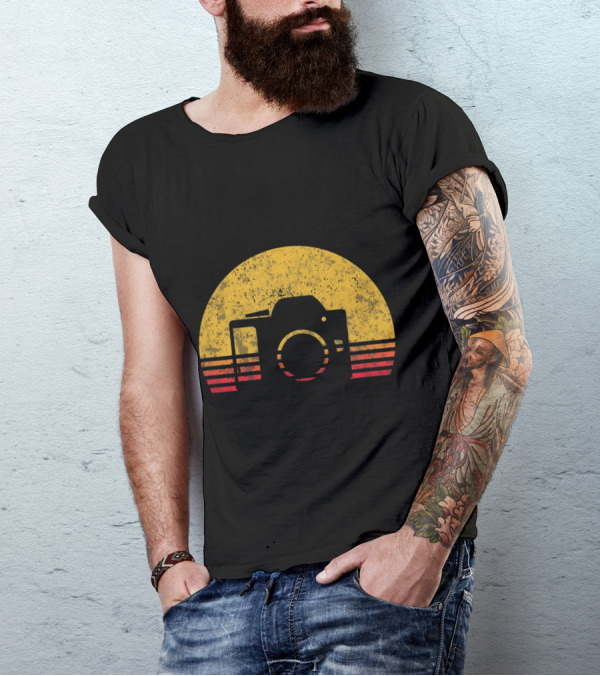 Vintage Sunset Camera Retro Photography T-Shirt